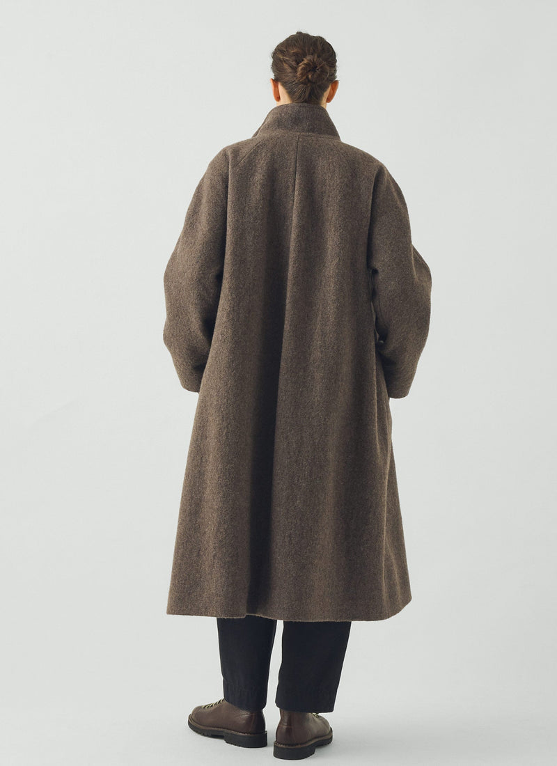 Boiled Wool Cocoon Coat | Mole