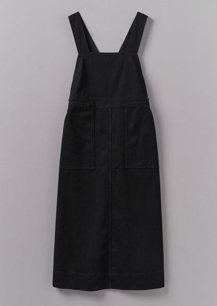 Denim Pinafore Dress Black TOAST