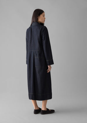 Cotton Hemp Denim Dress | Indigo