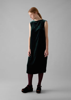 Fluid Silk Velvet Dress | Onyx