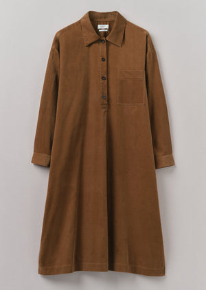 Organic Needlecord Shirt Dress | Brown Anise