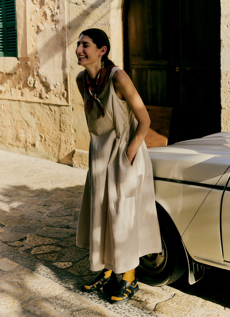 Cotton Poplin Sun Dress | Raw Linen