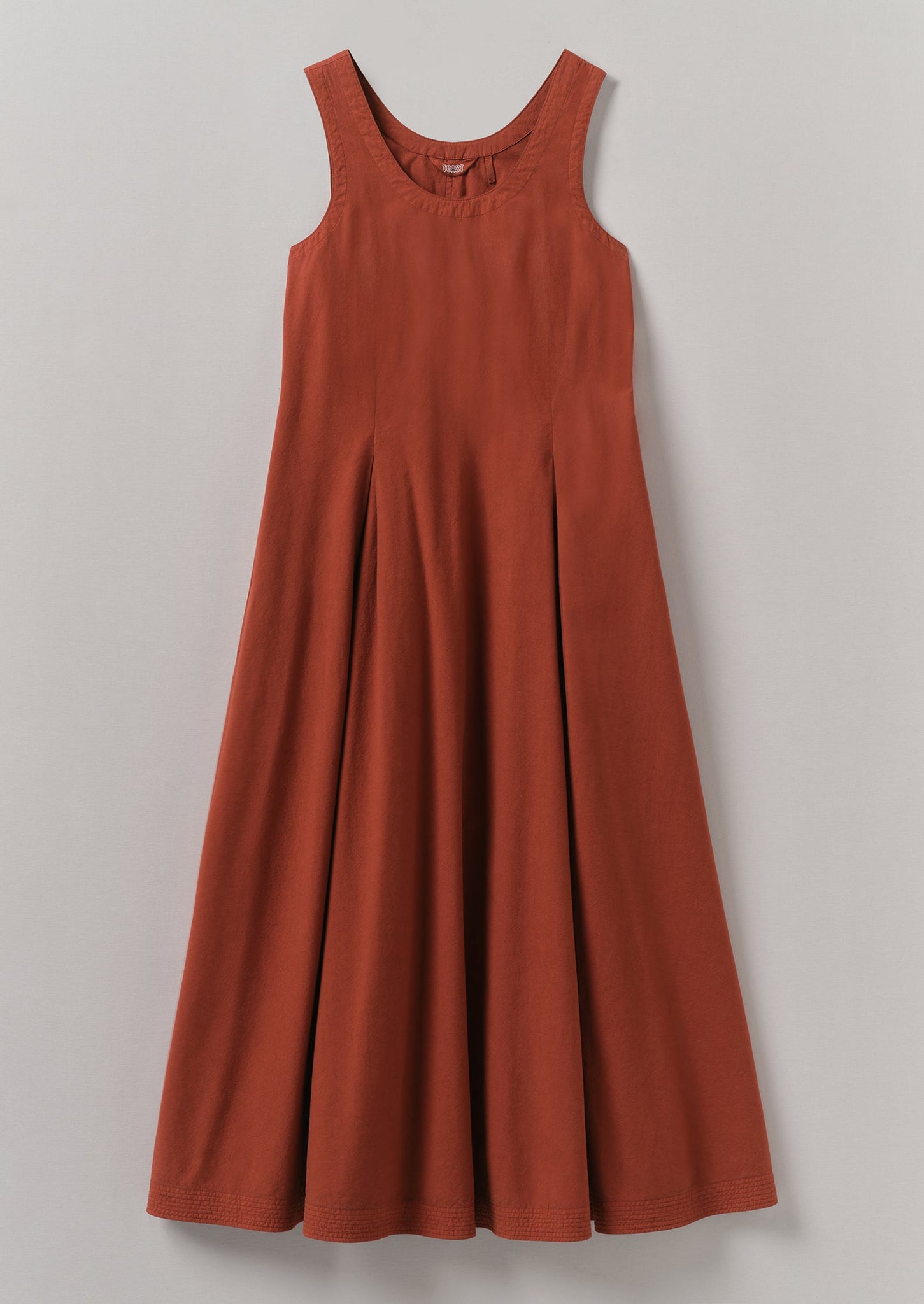 Cotton Poplin Sun Dress | Brick
