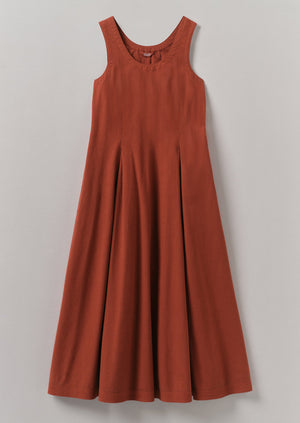 Cotton Poplin Sun Dress | Brick