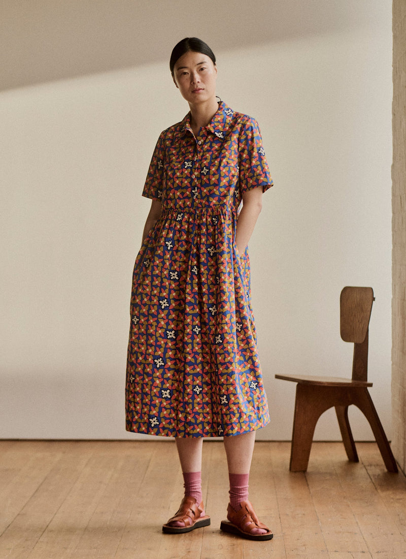 Selma Cotton Shirt Dress | Bluebird