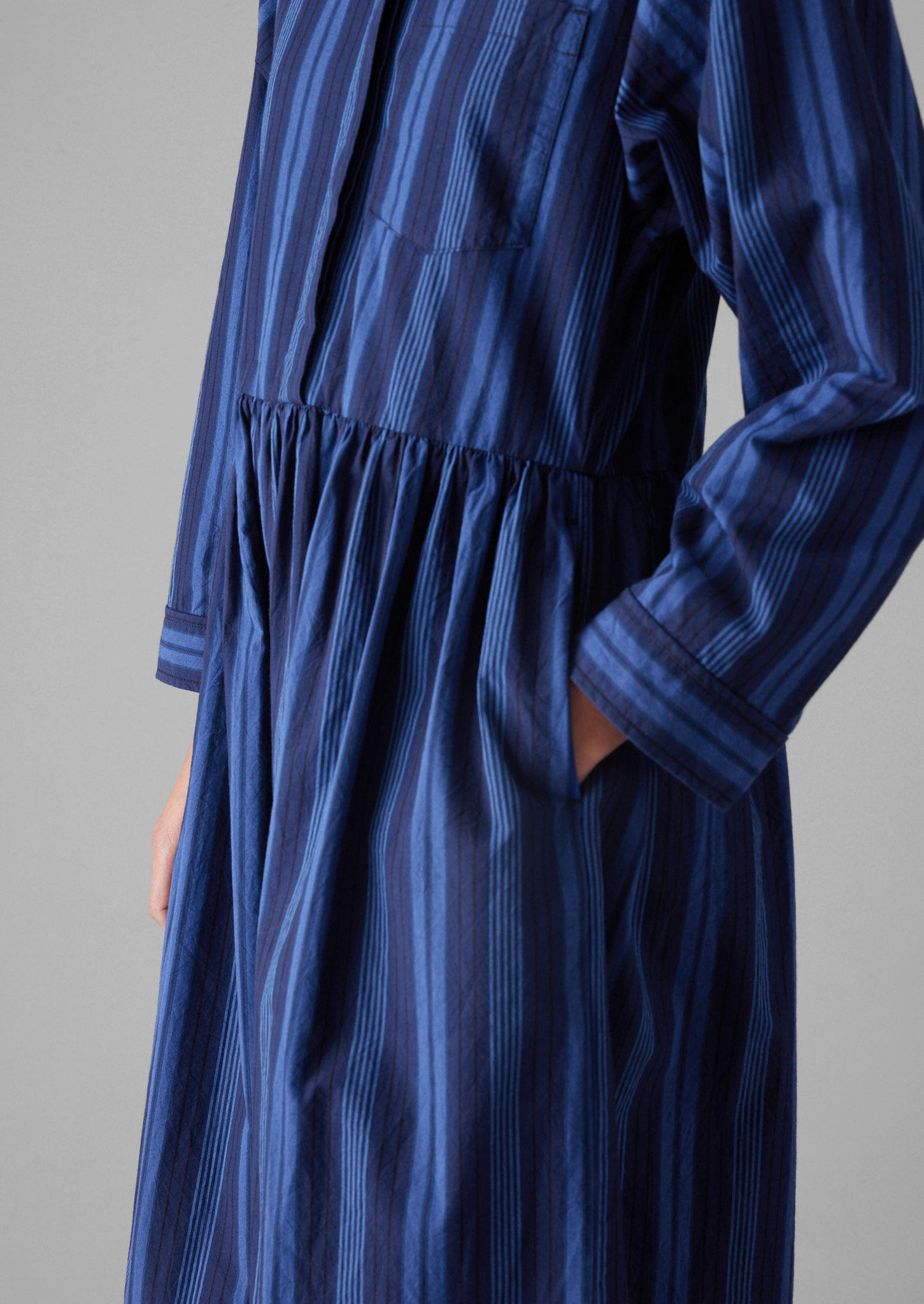 Stripe Poplin Shirt Dress | Royal Blue