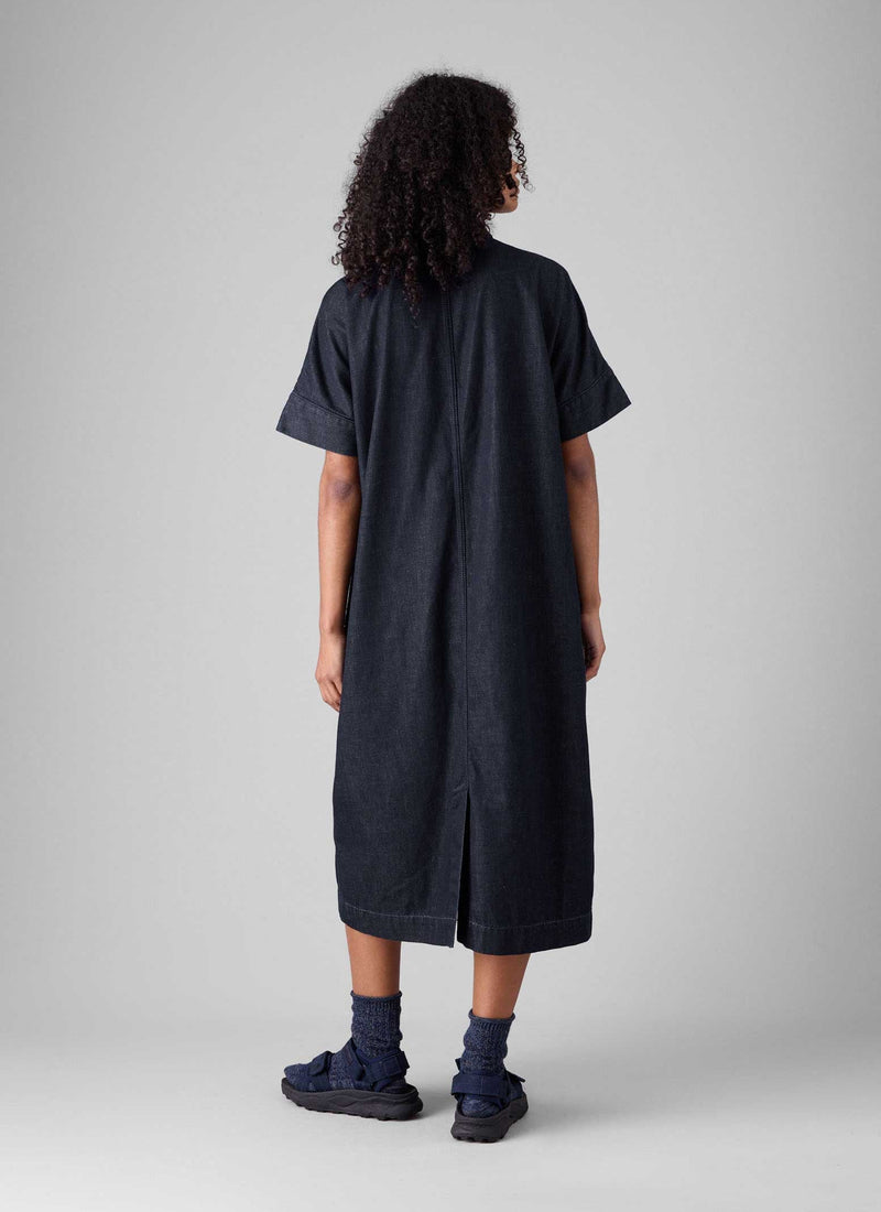 Cotton Denim Tunic Dress | Indigo