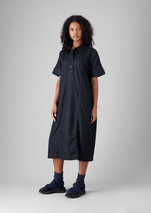 Cotton Denim Tunic Dress | Indigo