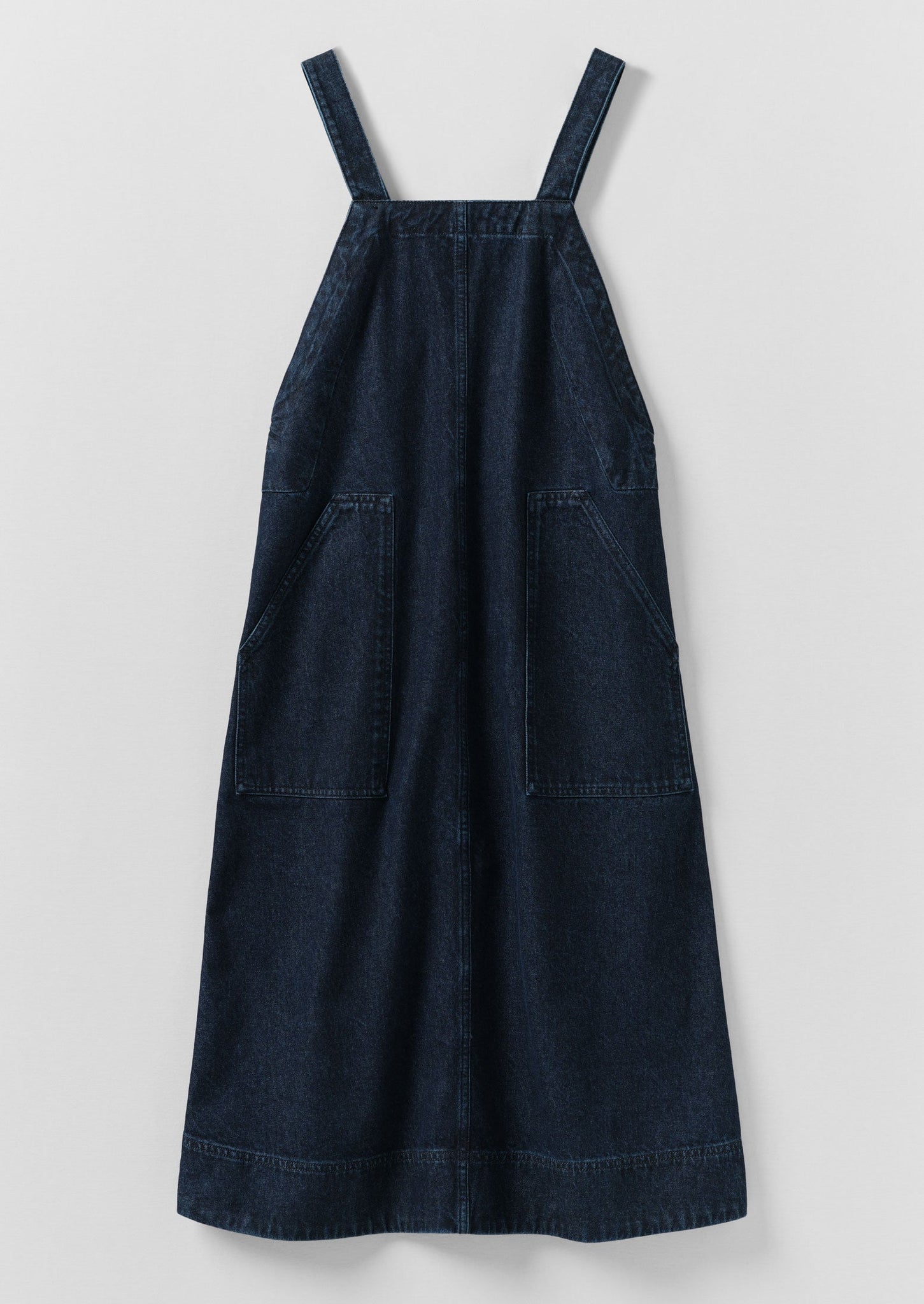Patch Pocket Denim Dungaree Dress | Indigo