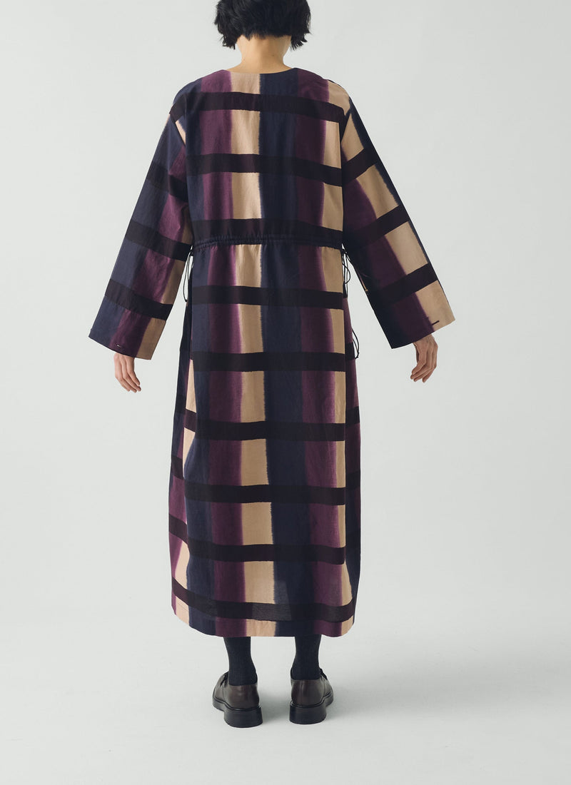 Shadow Still Print Cotton Silk Dress | Cassis