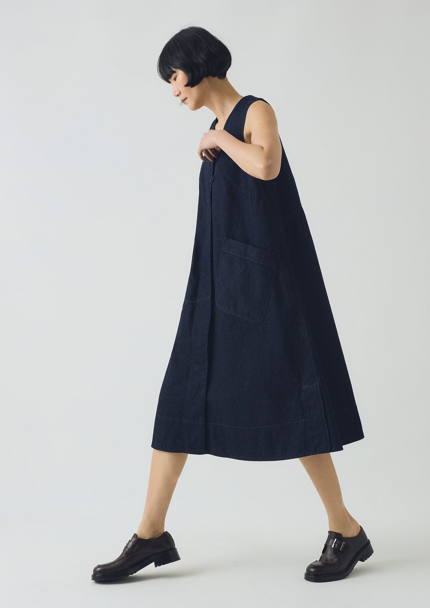 A Line Denim Tunic Dress | Indigo