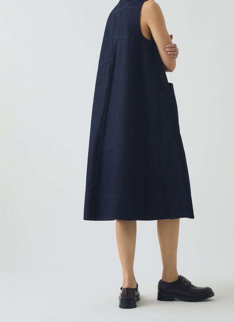 A Line Denim Tunic Dress | Indigo
