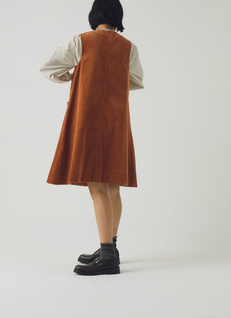 Cord A Line Dress | Burnt Sienna
