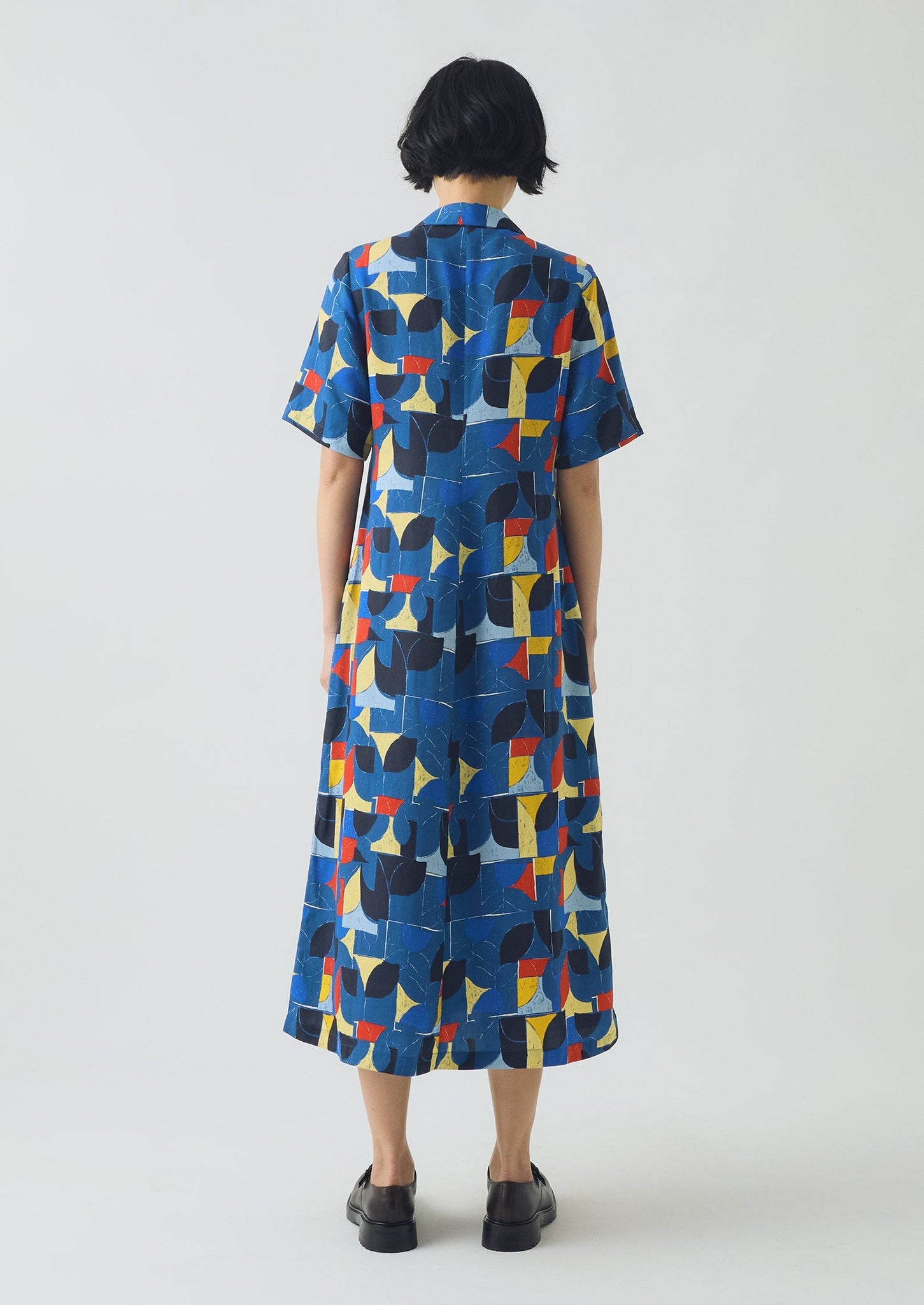 Paintbox Print Fluid Shirt Dress | Delft