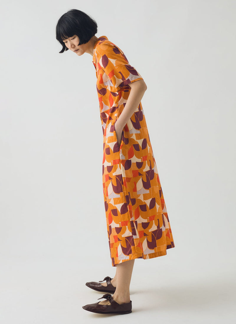Paintbox Print Fluid Shirt Dress | Ginger