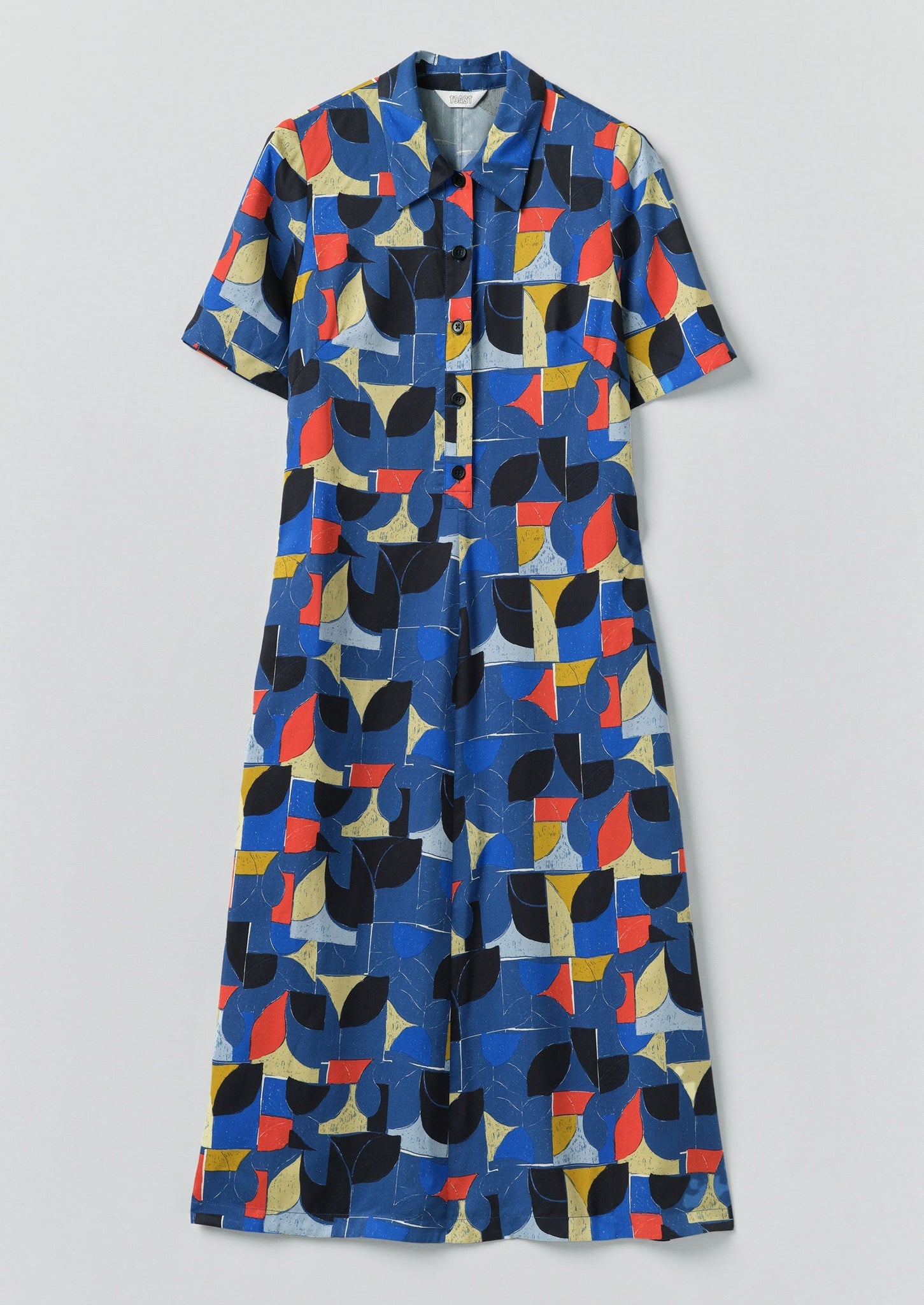 Paintbox Print Fluid Shirt Dress | Delft