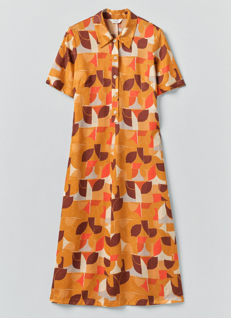 Paintbox Print Fluid Shirt Dress | Ginger