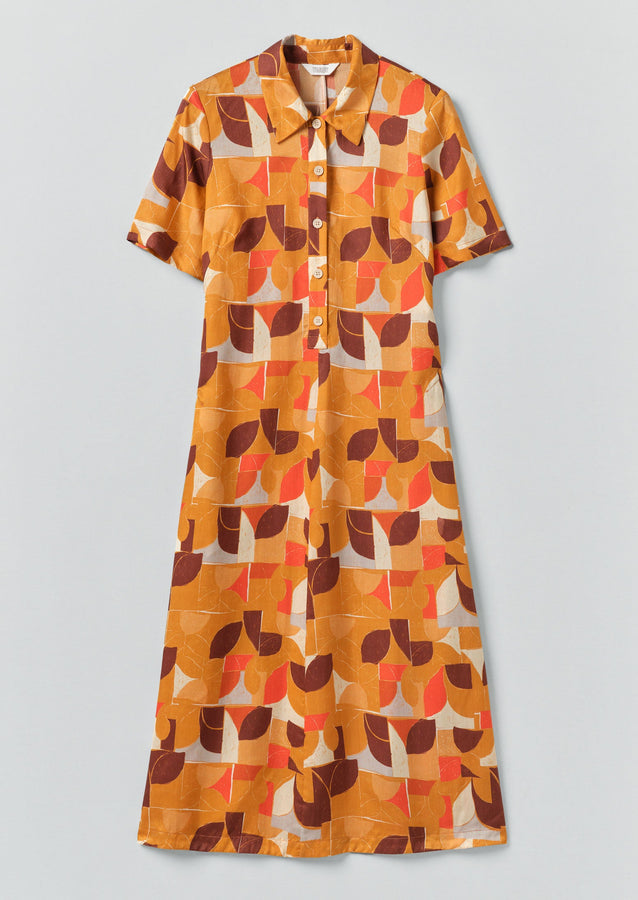 Paintbox Print Fluid Shirt Dress | Ginger