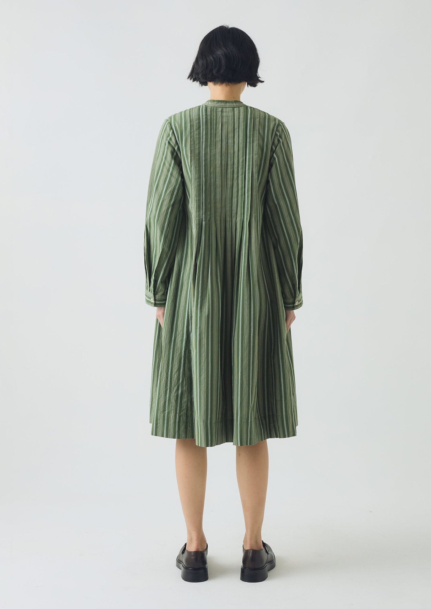 Sleepy Stripe Pintuck Dress | Forest Green