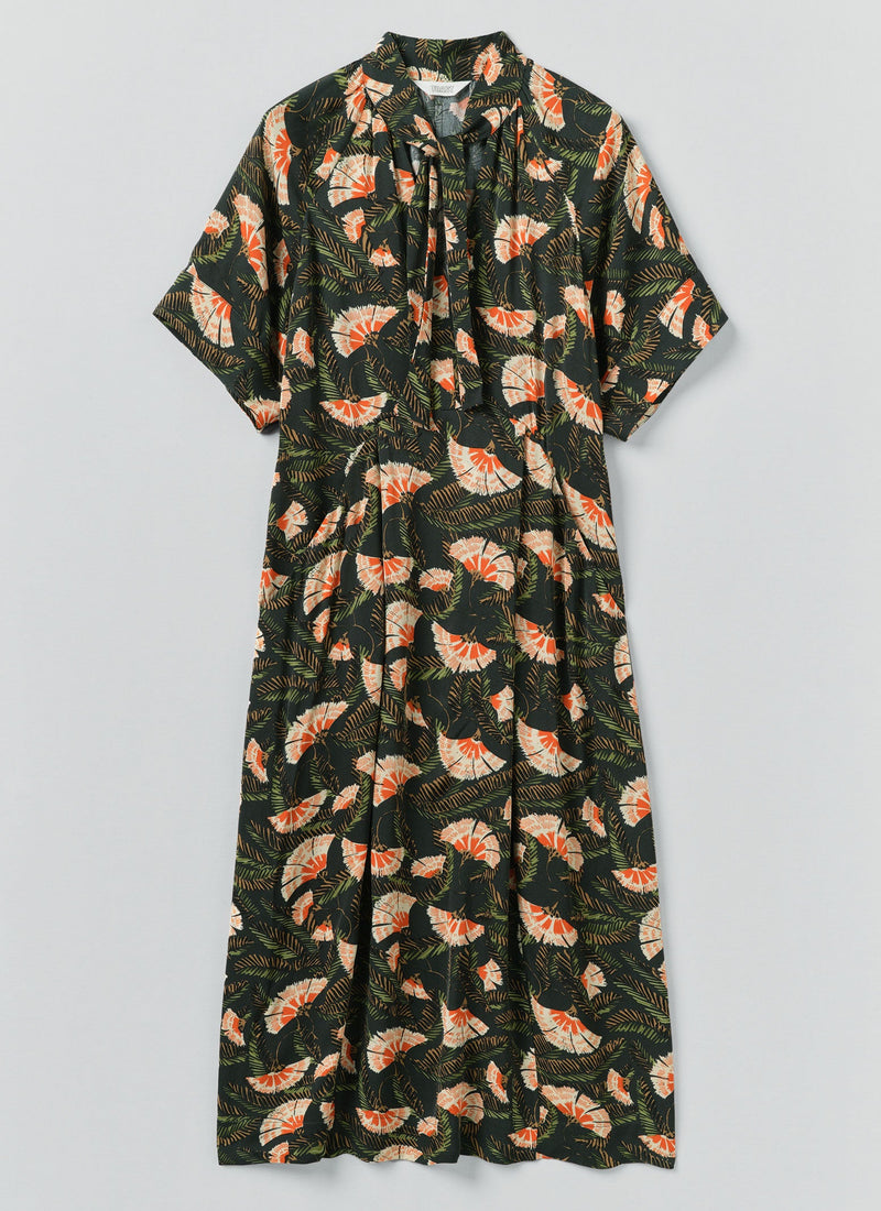 Bryn Dianthus Print Dress | Midnight Green