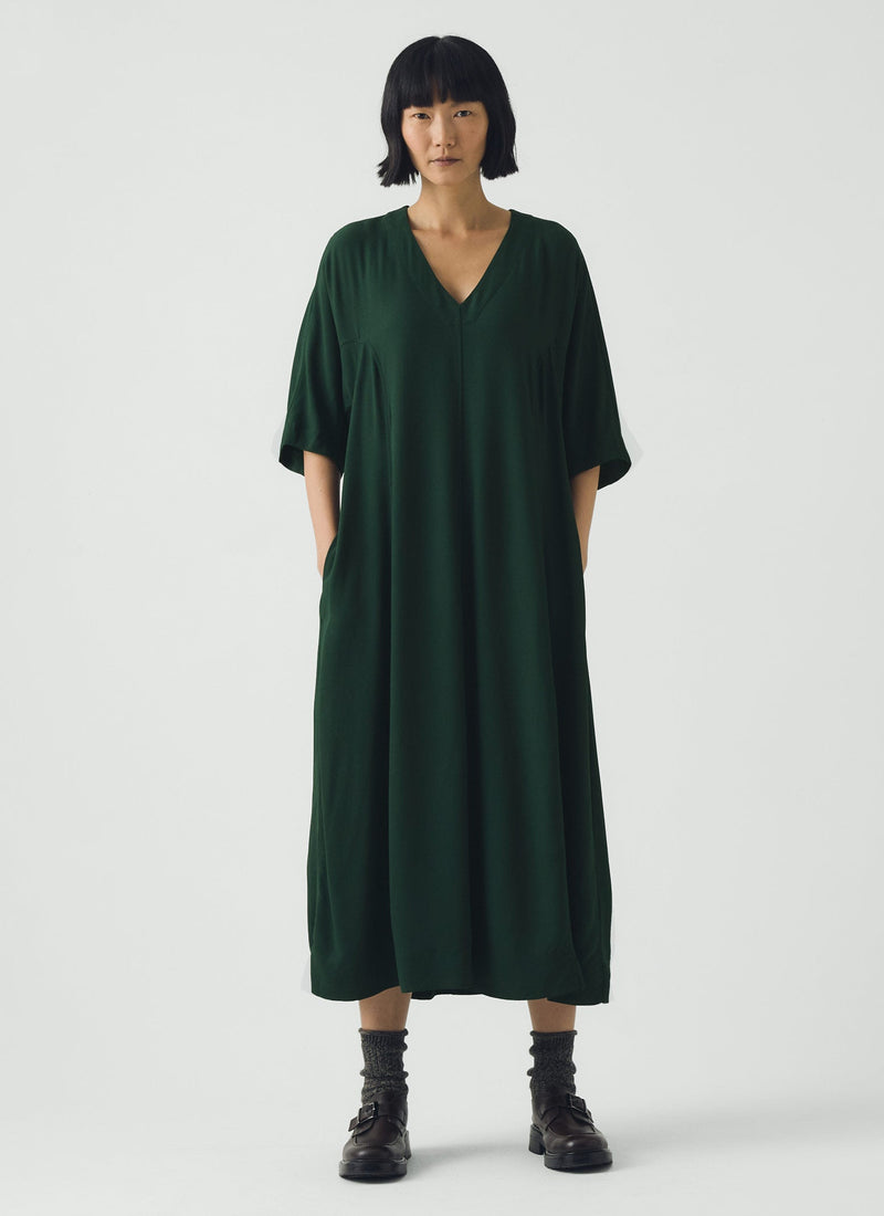 Satin Back Crepe Dress | Oil
