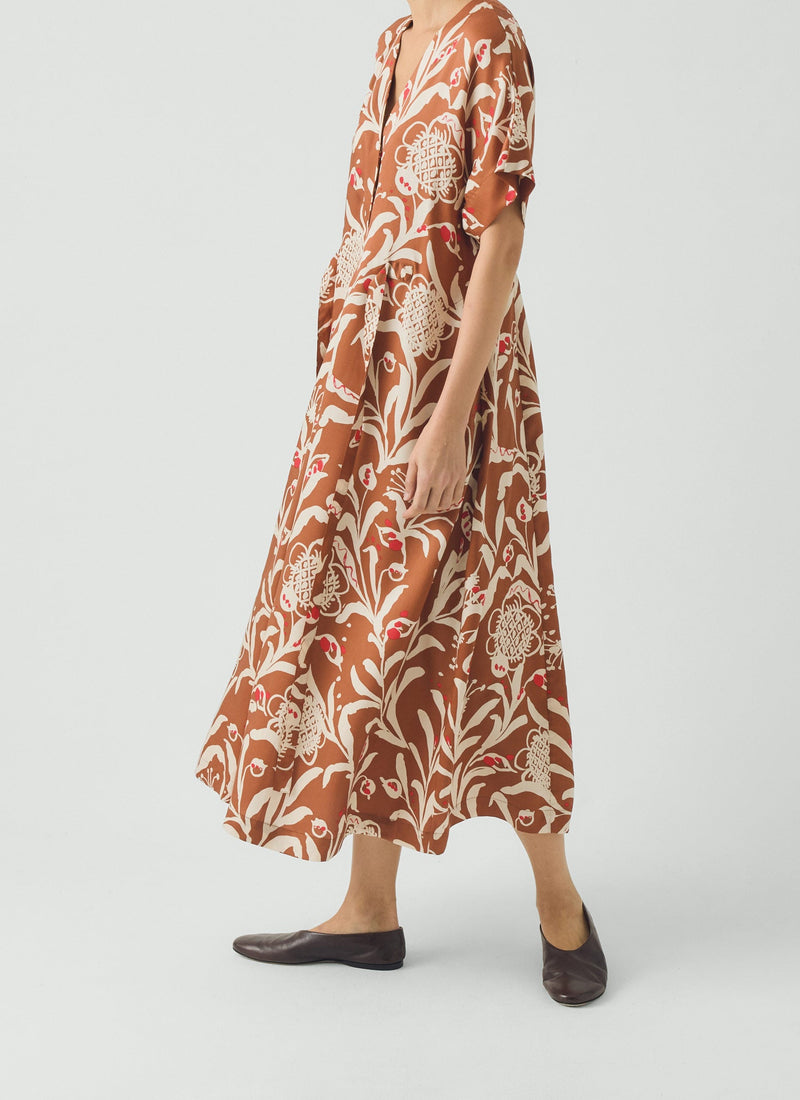 Crockery Print Dress | Cinnamon