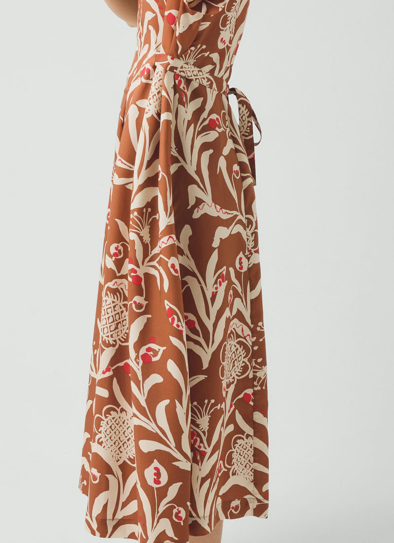 Crockery Print Dress | Cinnamon