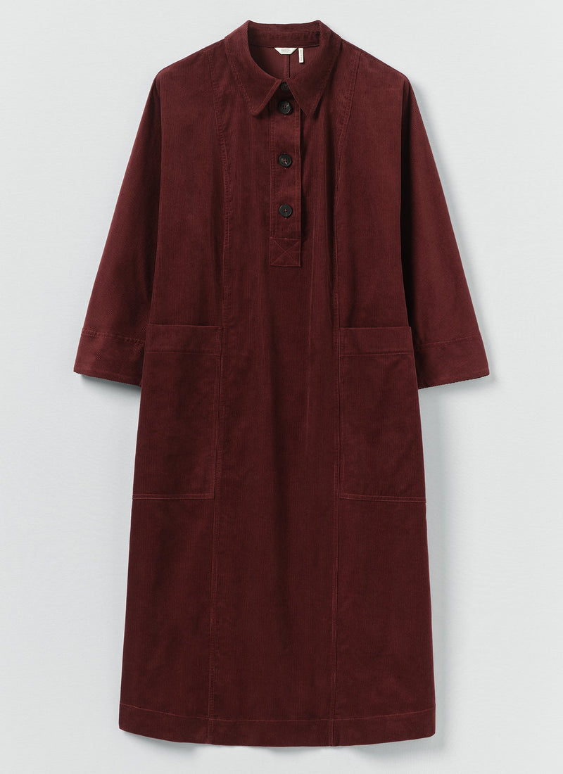 Organic Cord Tunic Dress | Beetroot