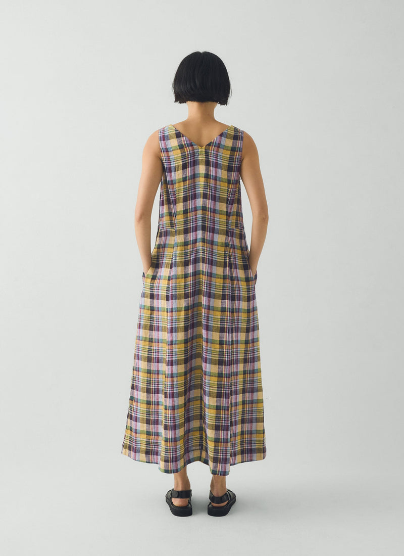 Gelato Check Linen Dress | Multi