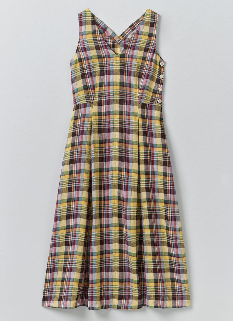 Gelato Check Linen Dress | Multi