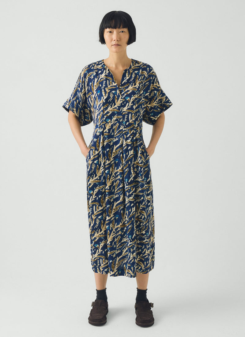 Bryn Herb Print Dress | Brilliant Blue