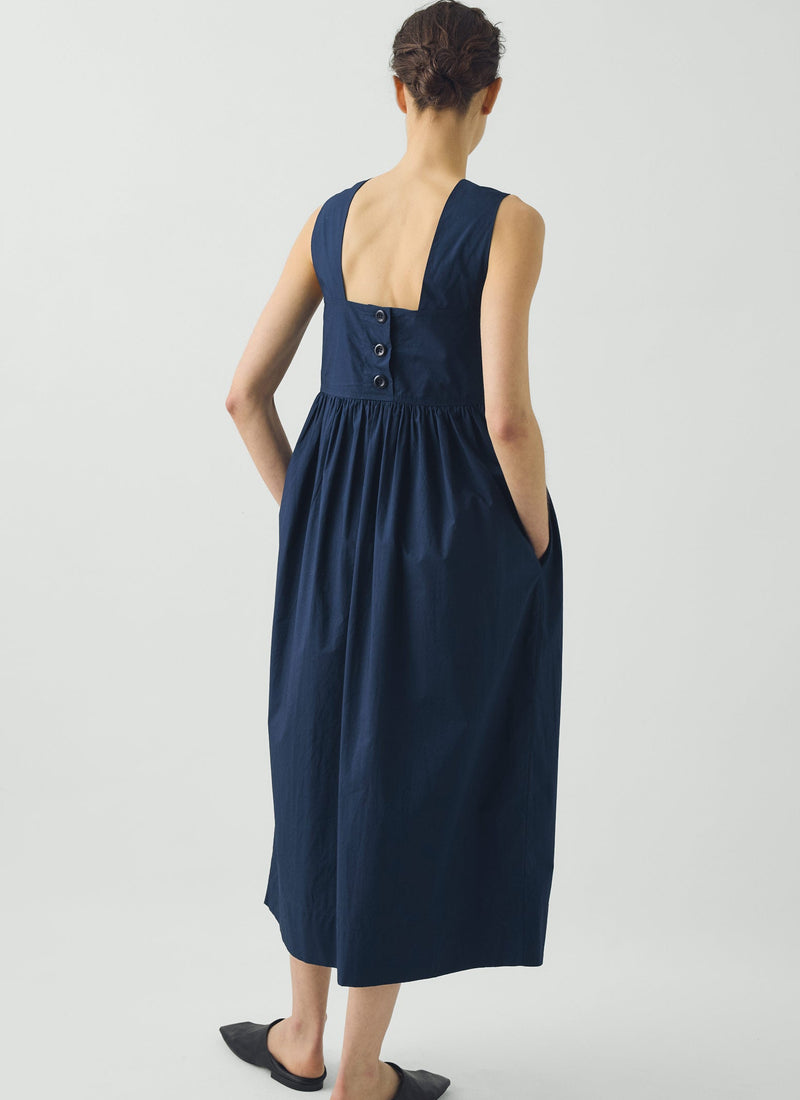 Emma Carlow Tree of Life Print Poplin Dress | Indigo Blue