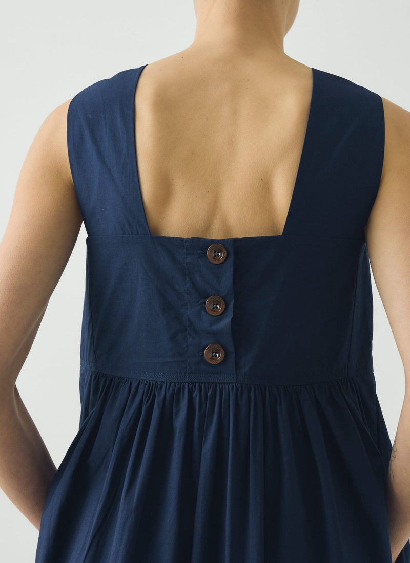Emma Carlow Tree of Life Print Poplin Dress | Indigo Blue