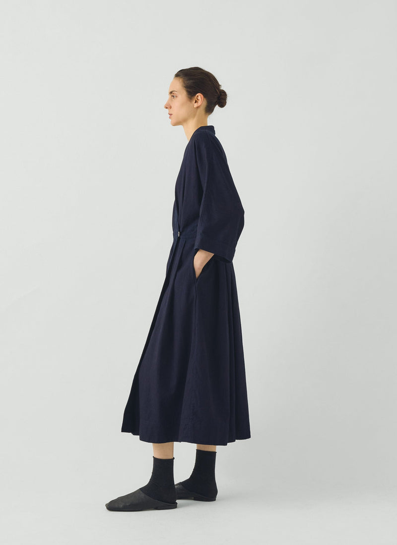 Indigo Twill Wrap Dress | Indigo