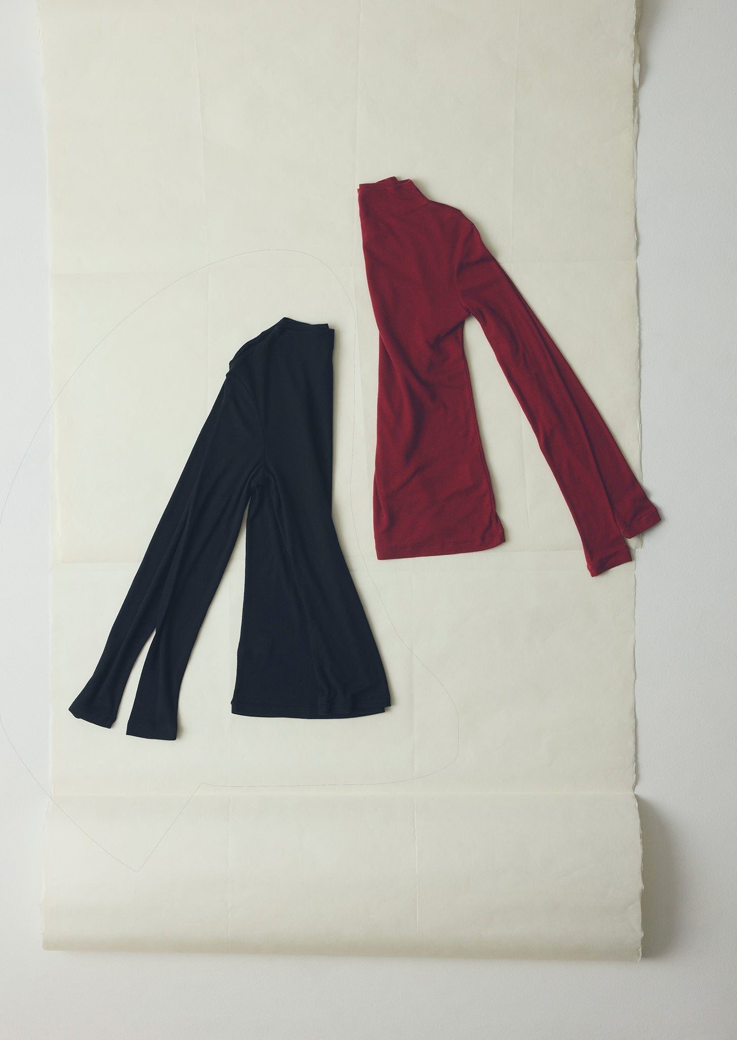 Aster High Neck Wool Lyocell Tee | Black