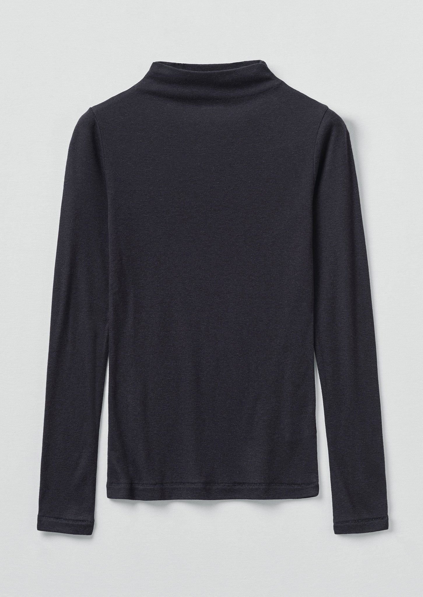 Aster High Neck Wool Lyocell Tee | Ink