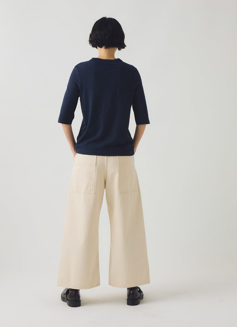 Cleo Garment Dyed Cotton Tee | Indigo