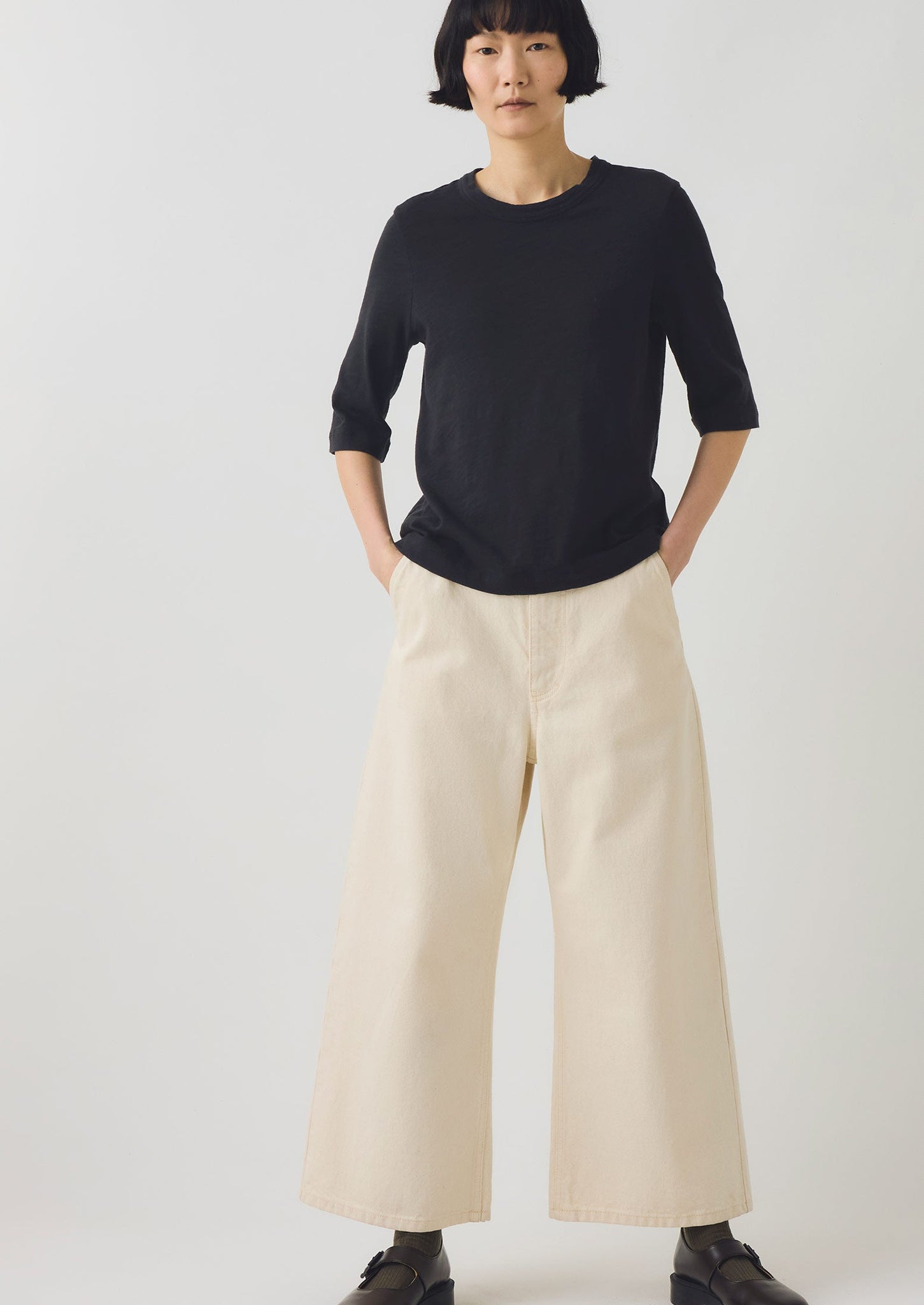 Cleo Cotton Tee | Carbon Black