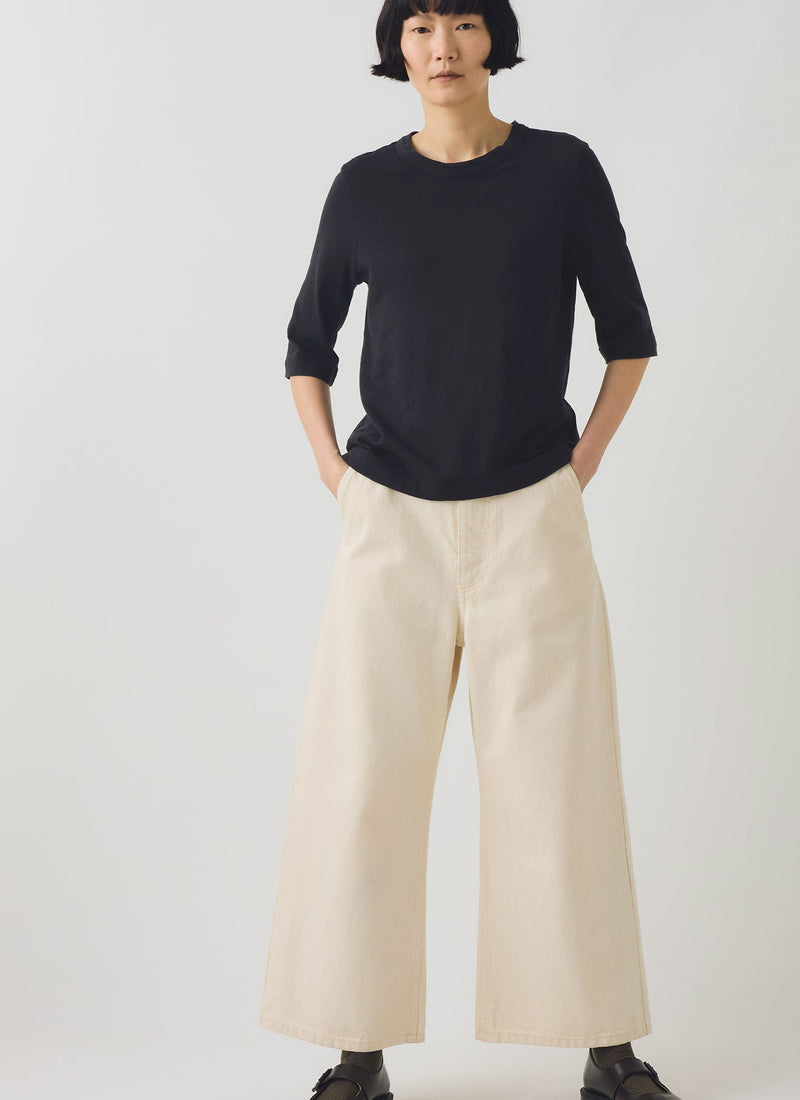 Cleo Garment Dyed Cotton Tee | Carbon Black