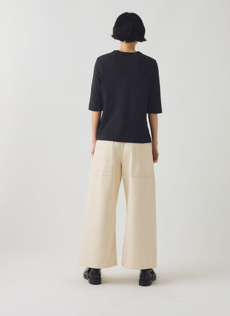 Cleo Garment Dyed Cotton Tee | Carbon Black