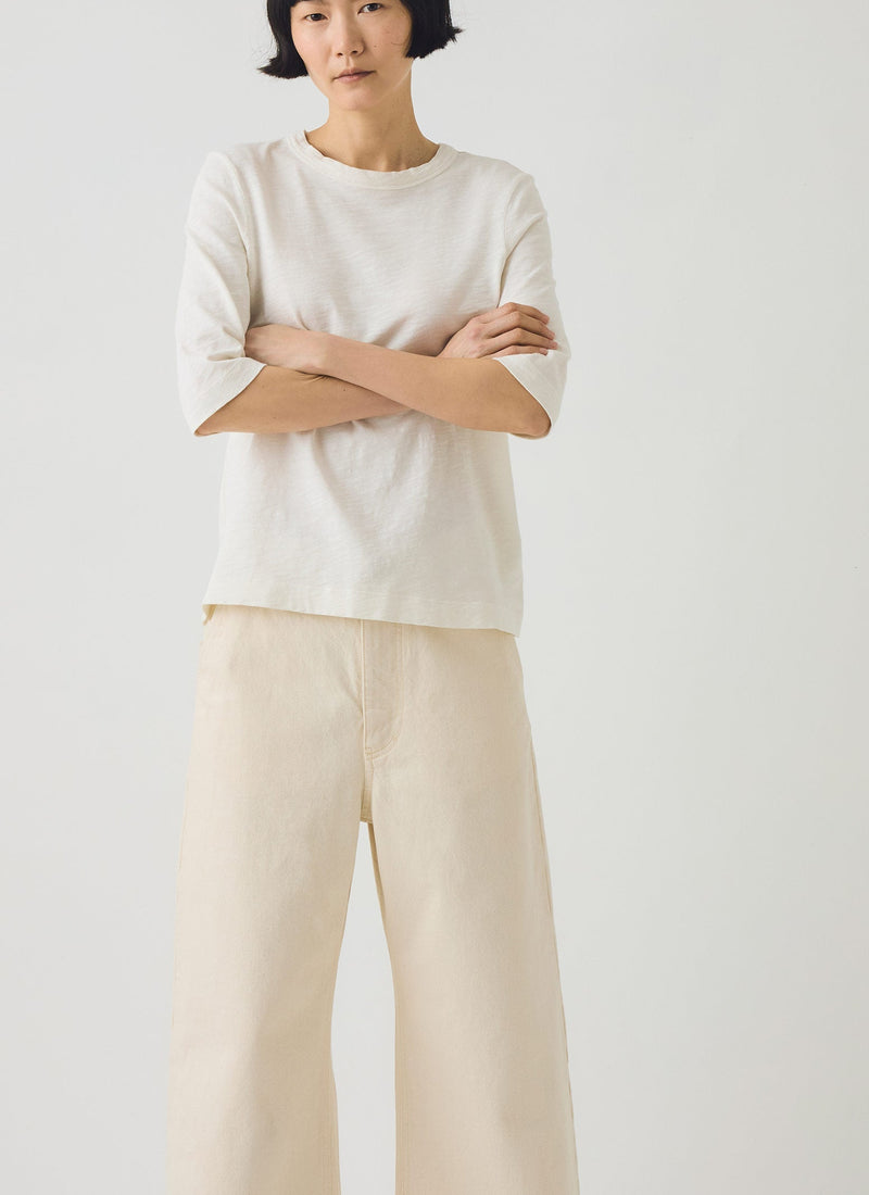 Cleo Garment Dyed Cotton Tee | Chalk