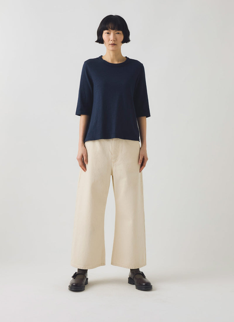 Cleo Garment Dyed Cotton Tee | Indigo