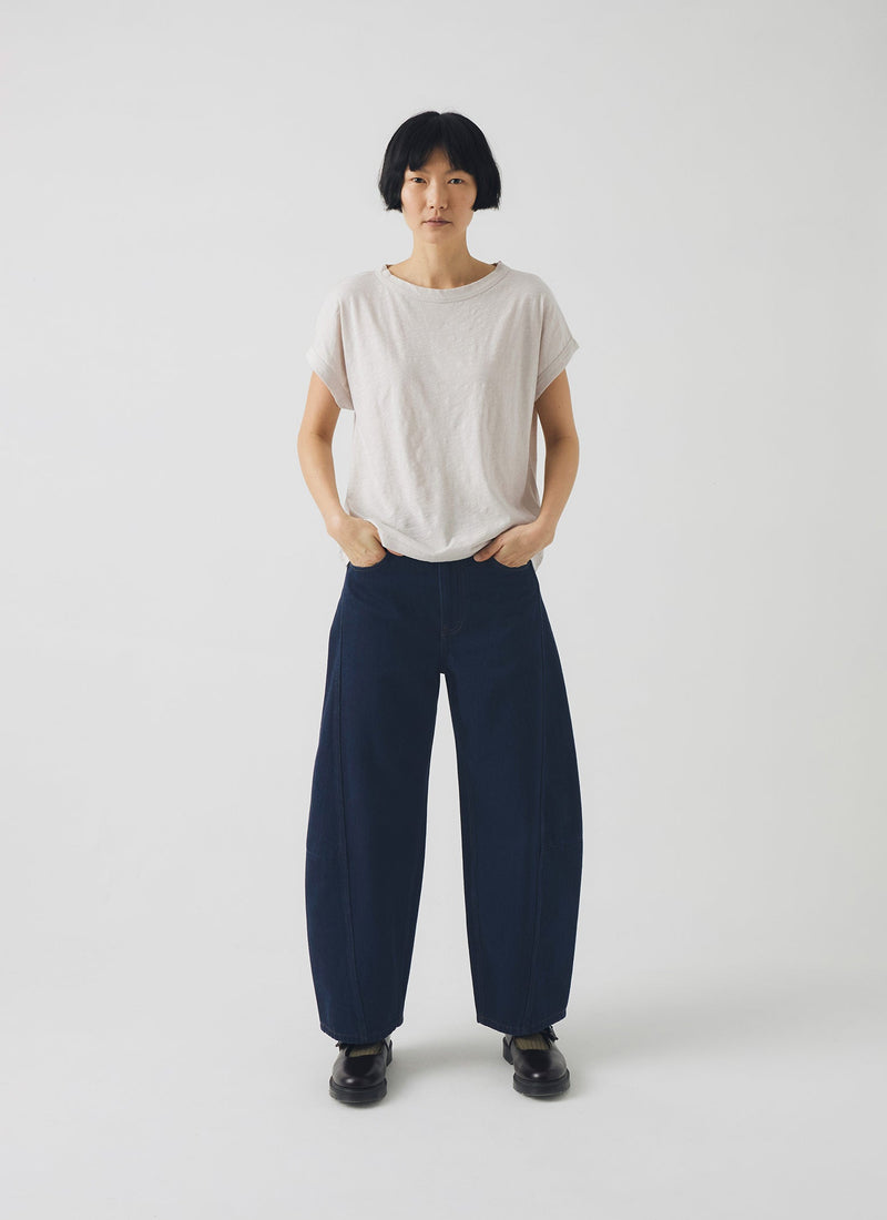 Alda Cotton Easy Tee | Pebble