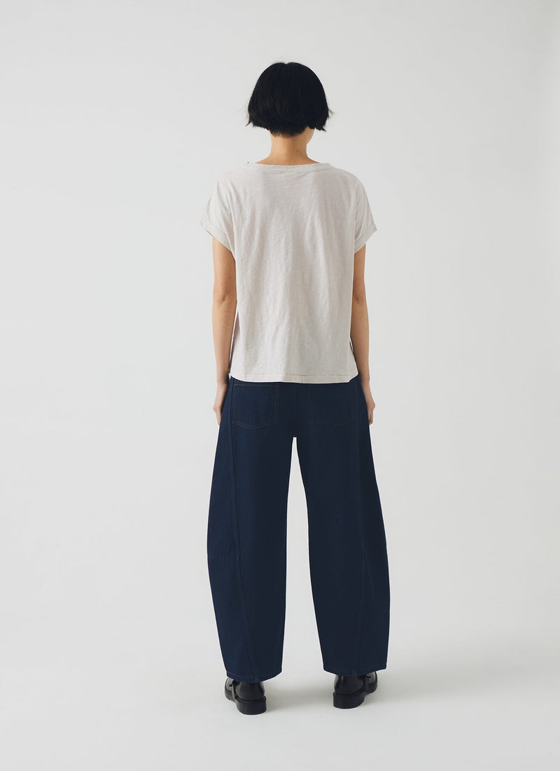 Alda Cotton Easy Tee | Pebble