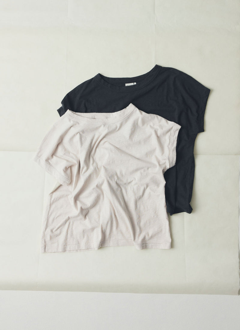 Alda Cotton Easy Tee | Pebble