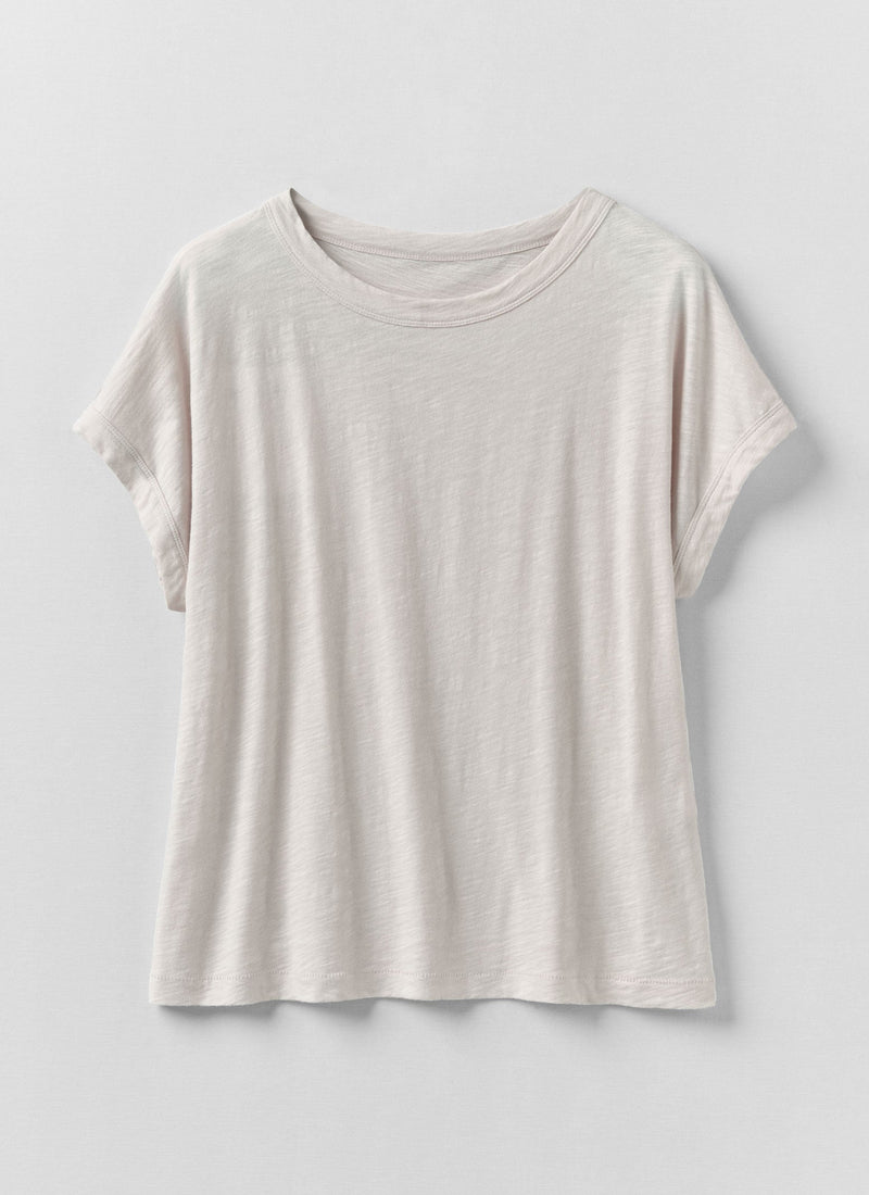 Alda Cotton Easy Tee | Pebble
