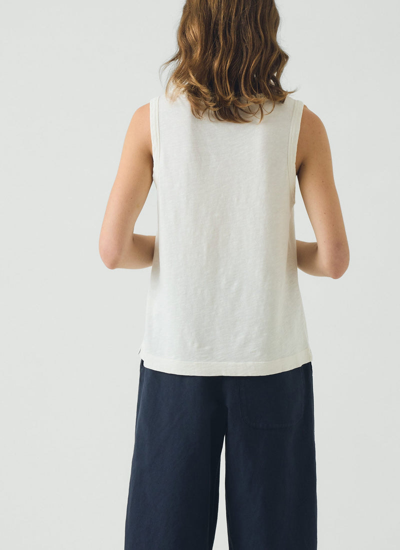 Sian Garment Dyed Cotton Tank Top | Chalk