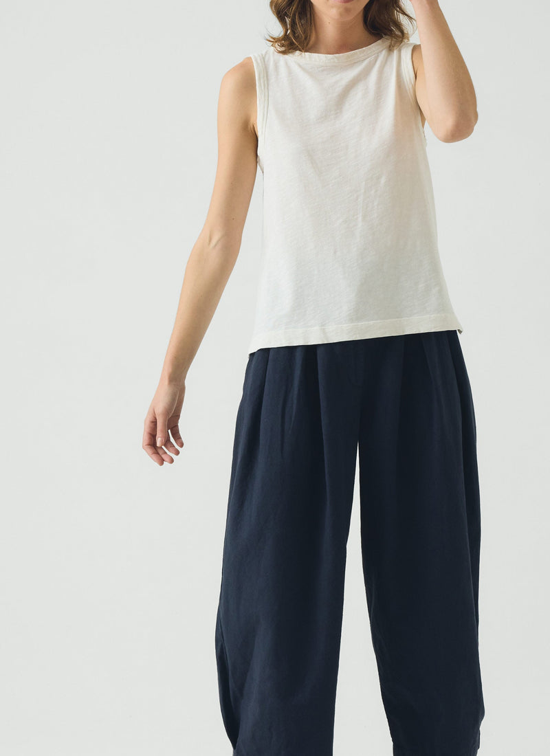 Sian Garment Dyed Cotton Tank Top | Chalk