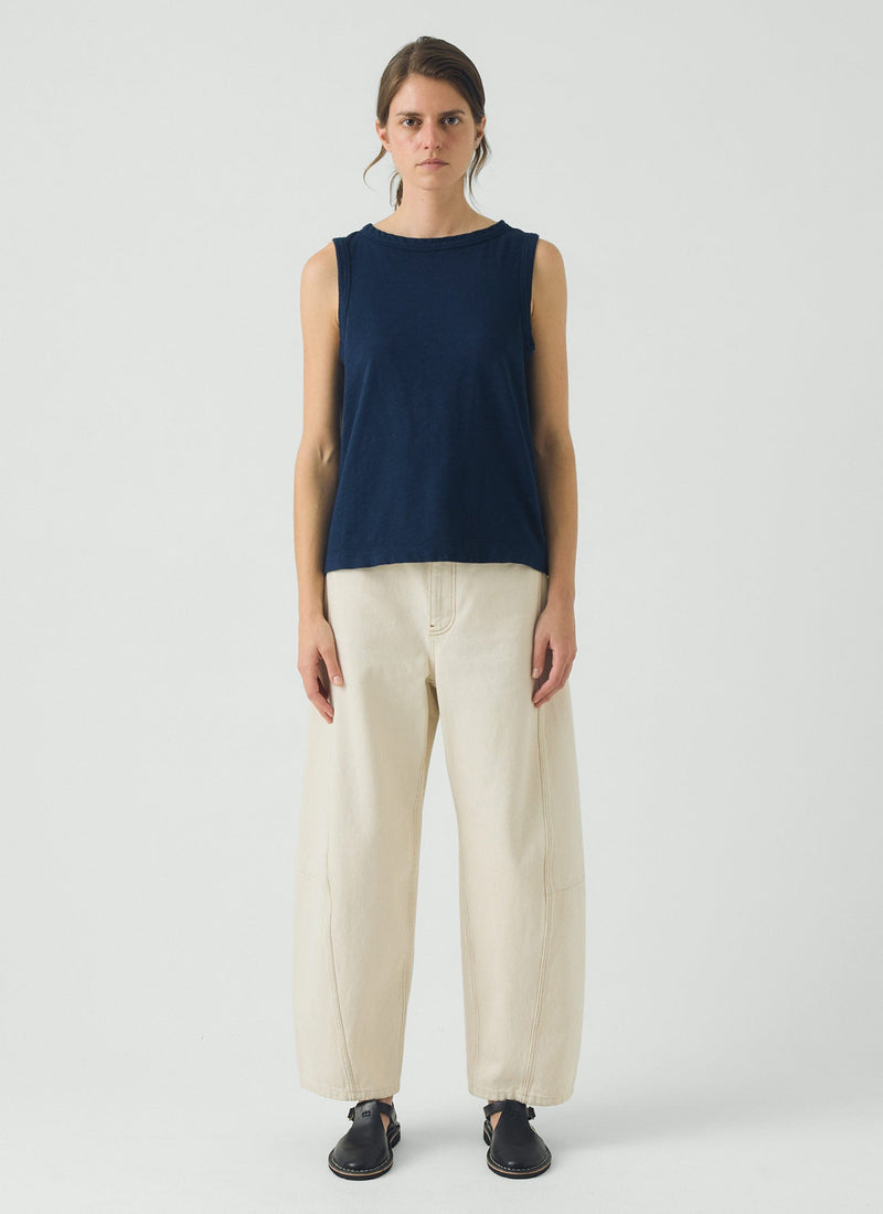 Sian Garment Dyed Cotton Tank Top | Duffle Blue