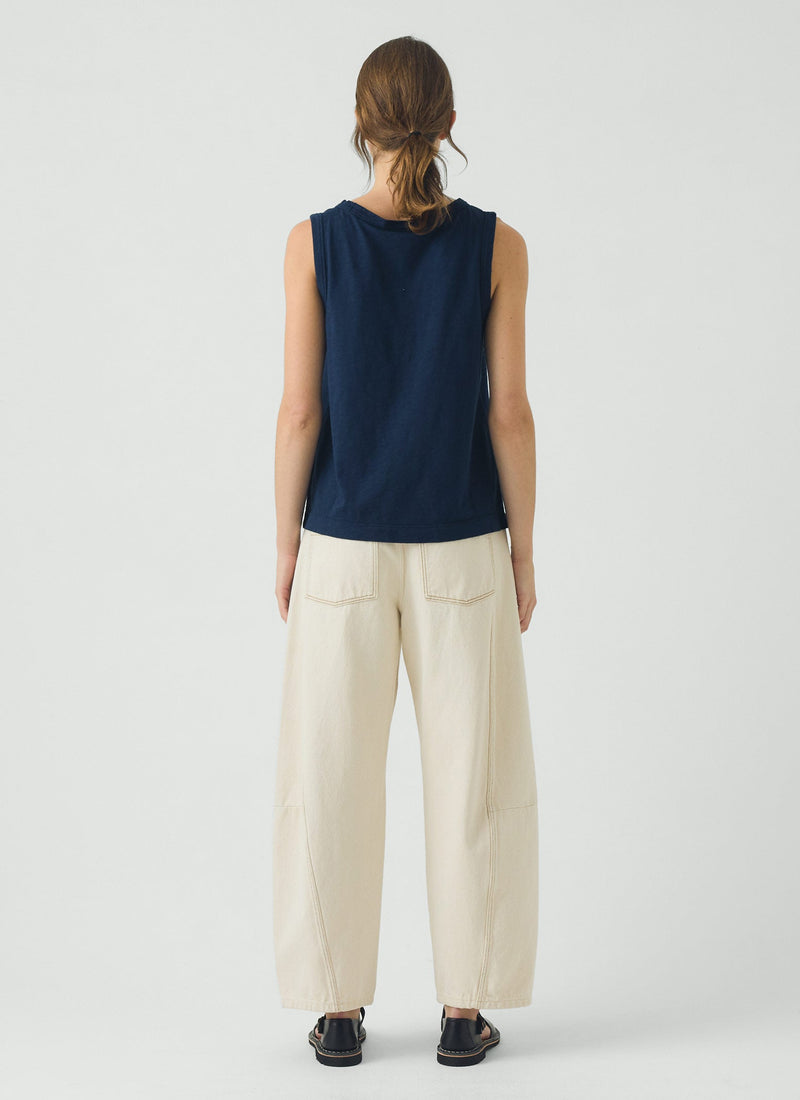 Sian Garment Dyed Cotton Tank Top | Duffle Blue